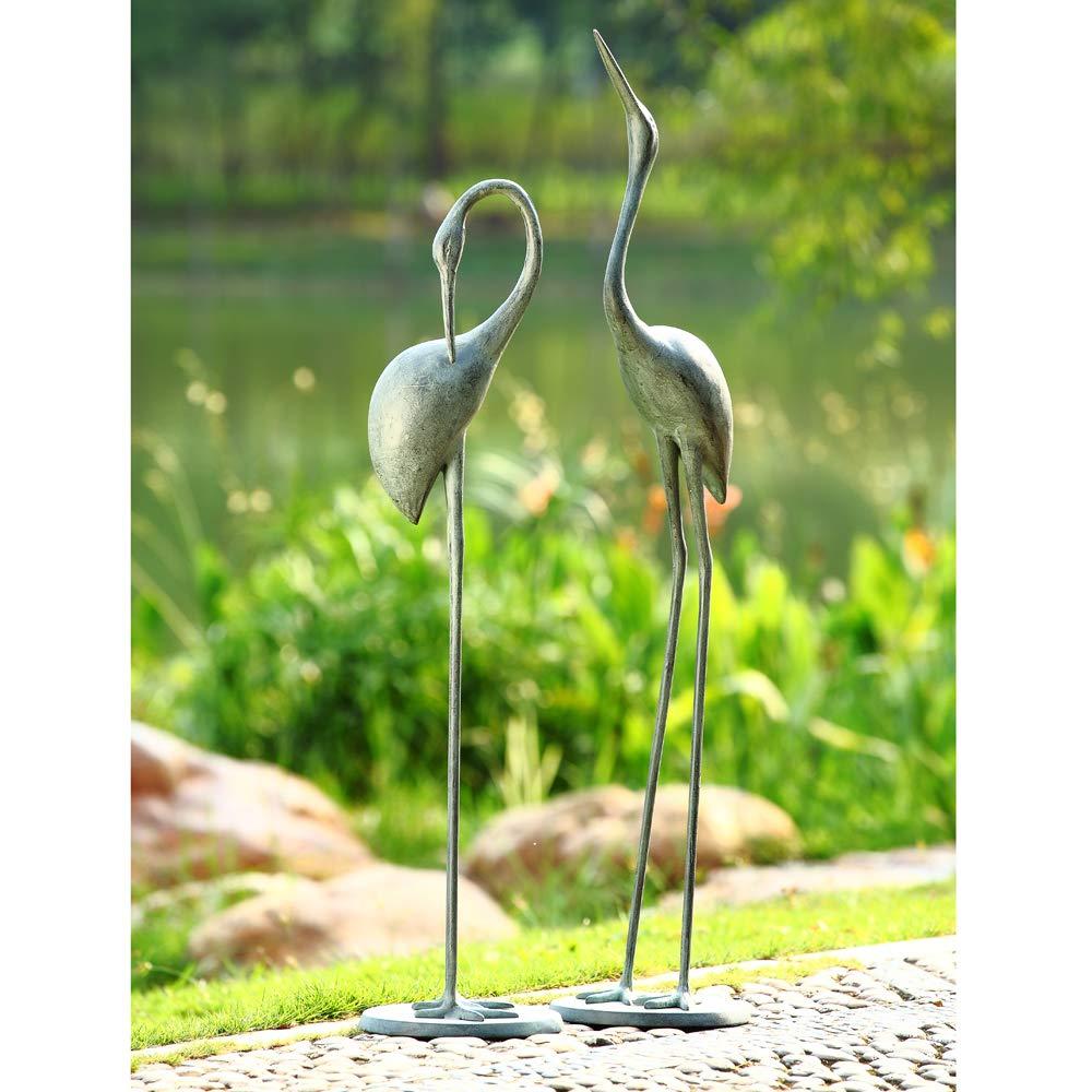 SPI Home 36-in H x 8-in W Green Heron Garden Statue