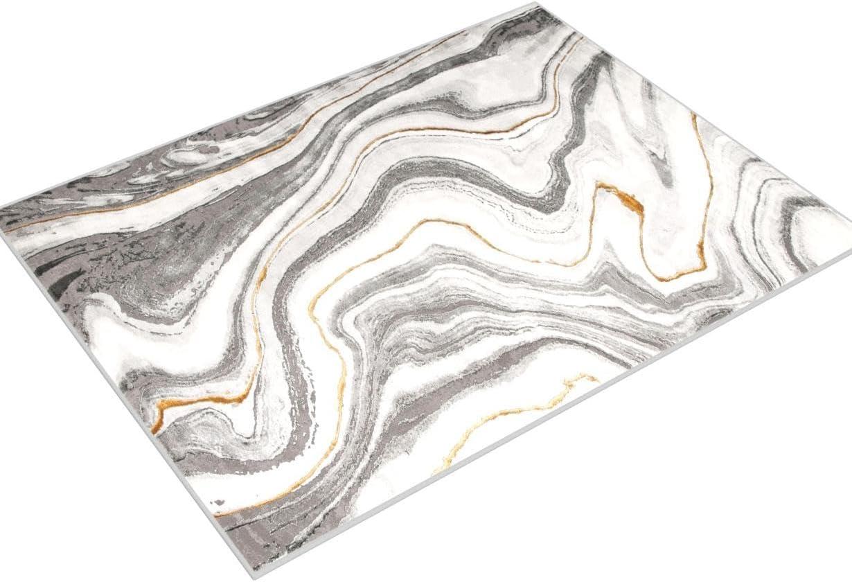 SAFAVIEH Craft Angjelko Abstract Area Rug, Grey/Gold, 10'6" x 14'