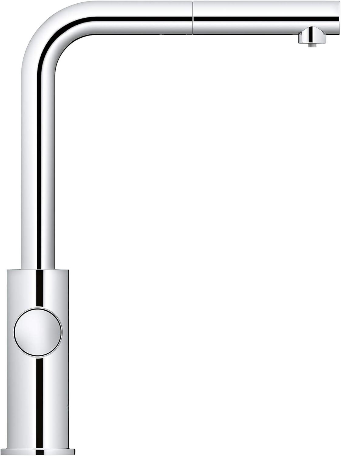 Grohe 31 608 2 Blue 1.75 GPM Single Hole Pull Out Kitchen Faucet For Chilled And Sparkling