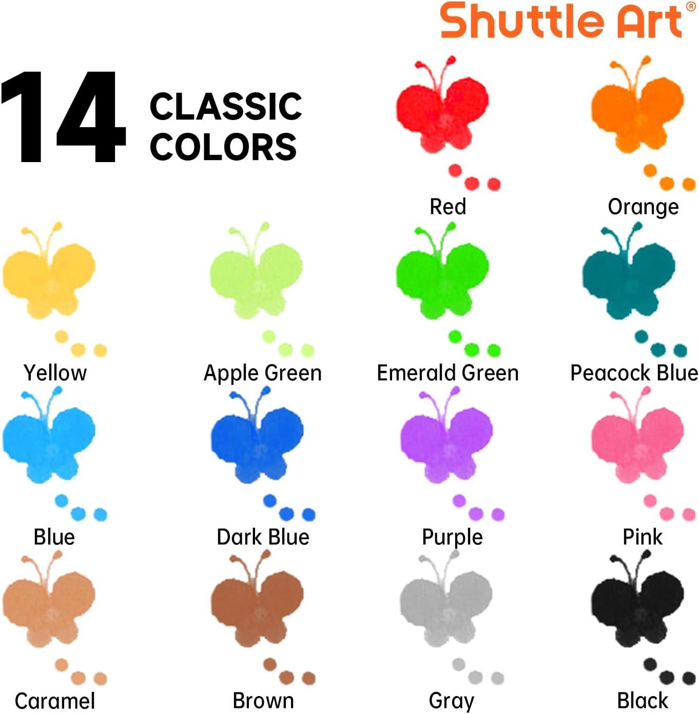Shuttle Art Dot Markers, 14 Colors Bingo Daubers with 20 Unique Patterns of Dot Book for Art Activities, Non-Toxic Washable Coloring Markers