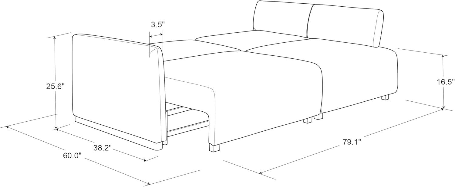 Serta Durango 86" Upholstered Queen Size Convertible Sleeper Sofa