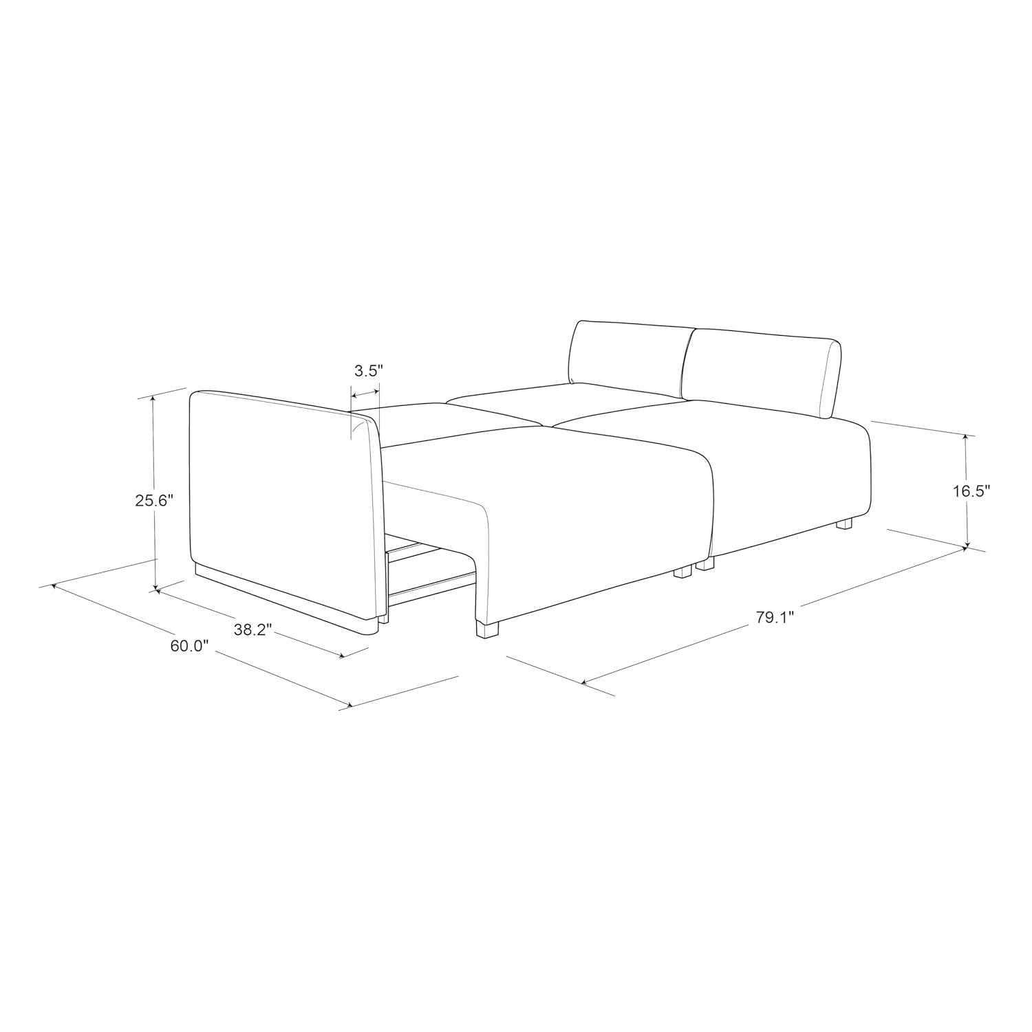 Serta Durango 86" Upholstered Queen Size Convertible Sleeper Sofa