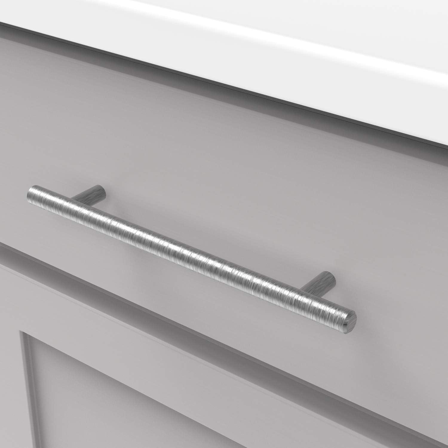 Bar Pull Kitchen Cabinet Handles, Solid Core Drawer Pulls for Cabinet Doors, 6-5/16" (160mm)