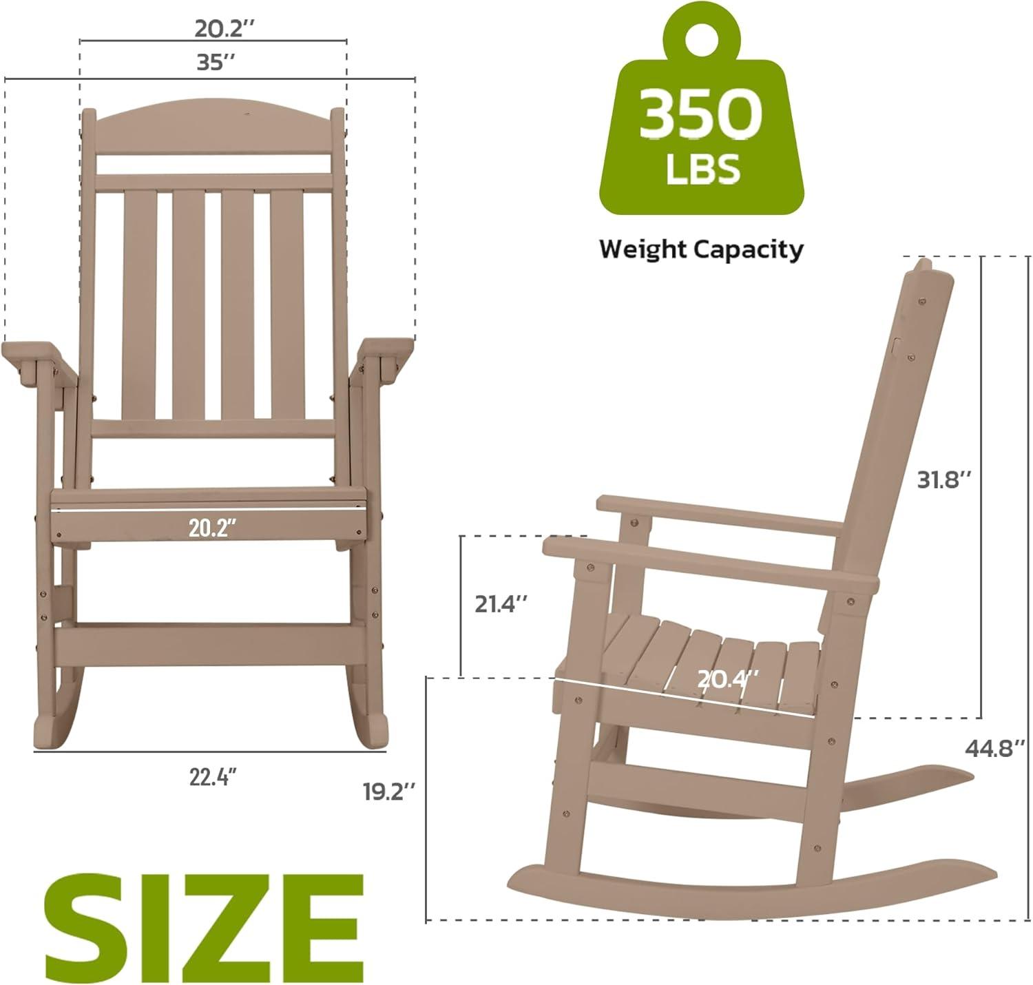 Oxing HDPE Outdoor Rocking Chair (Set of 2)