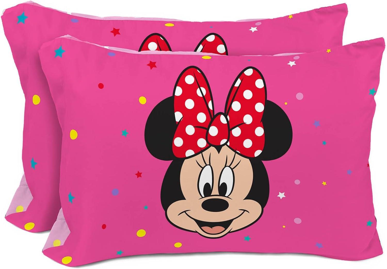 Kids Pink Minnie Mouse Reversible Microfiber Pillowcases Set