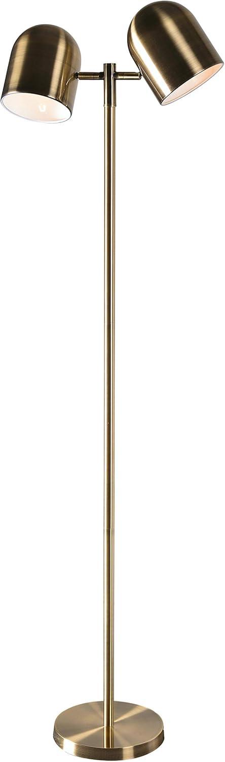 Kenroy Home 33171AB Alden Floor Lamp with Antique Brass Finish, Modern Style, 57.125" Height, 17.625" Width, 9.875" Depth