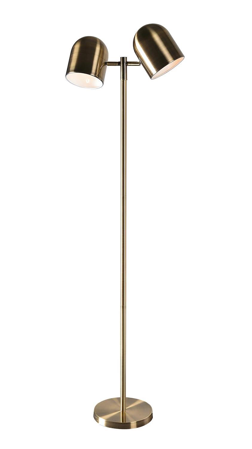 Kenroy Home 33171AB Alden Floor Lamp with Antique Brass Finish, Modern Style, 57.125" Height, 17.625" Width, 9.875" Depth