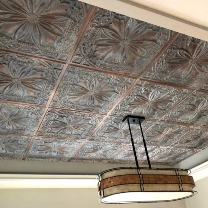 FromPlainToBeautifulInHours Milan 24'' L x 24'' W Textured PVC Drop-In & Glue Up Ceiling Tile Ceiling Tile (Set of 10)