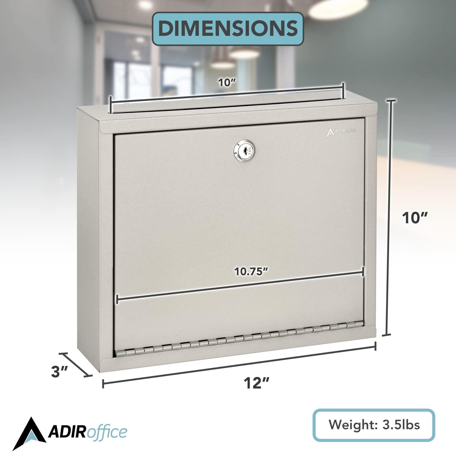 Large Beige Steel Lockable Wall-Mounted Drop Box