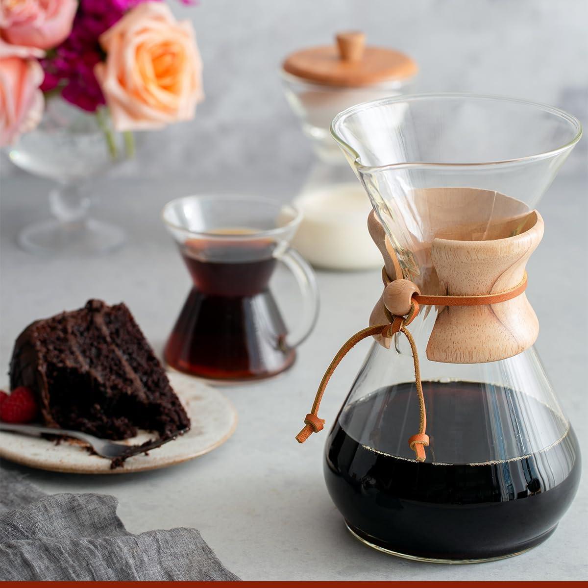 Chemex ® 8-Cup Glass Pour-Over Coffee Maker with Natural Wood Collar