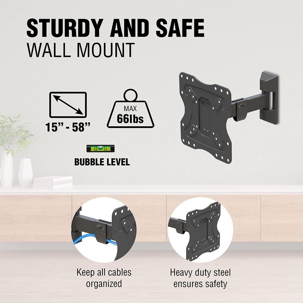 ELG ELG FULL20 Full Motion TV Wall Mount with VESA 200x200mm Tilt and Swivel for 15 to 58 inch TVs