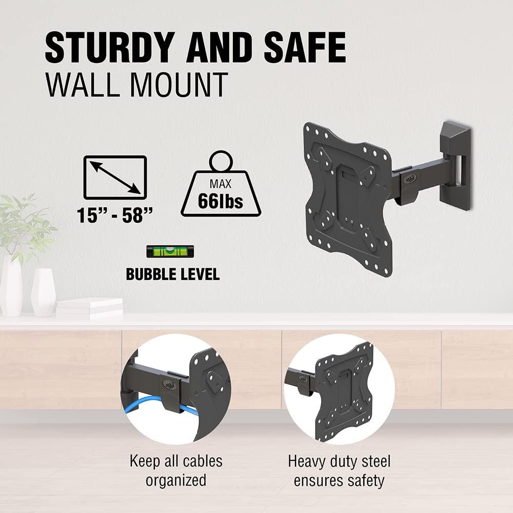 ELG ELG FULL20 Full Motion TV Wall Mount with VESA 200x200mm Tilt and Swivel for 15 to 58 inch TVs