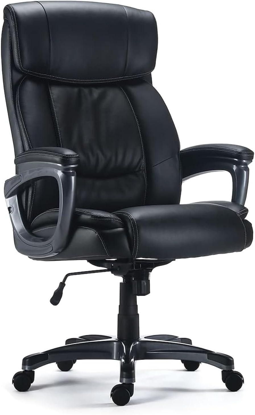 Black Bonded Leather Big & Tall Executive Office Chair