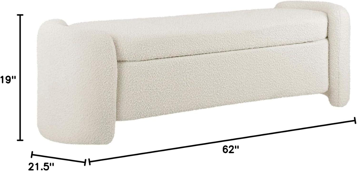 Nebula Boucle Upholstered Bench Ivory