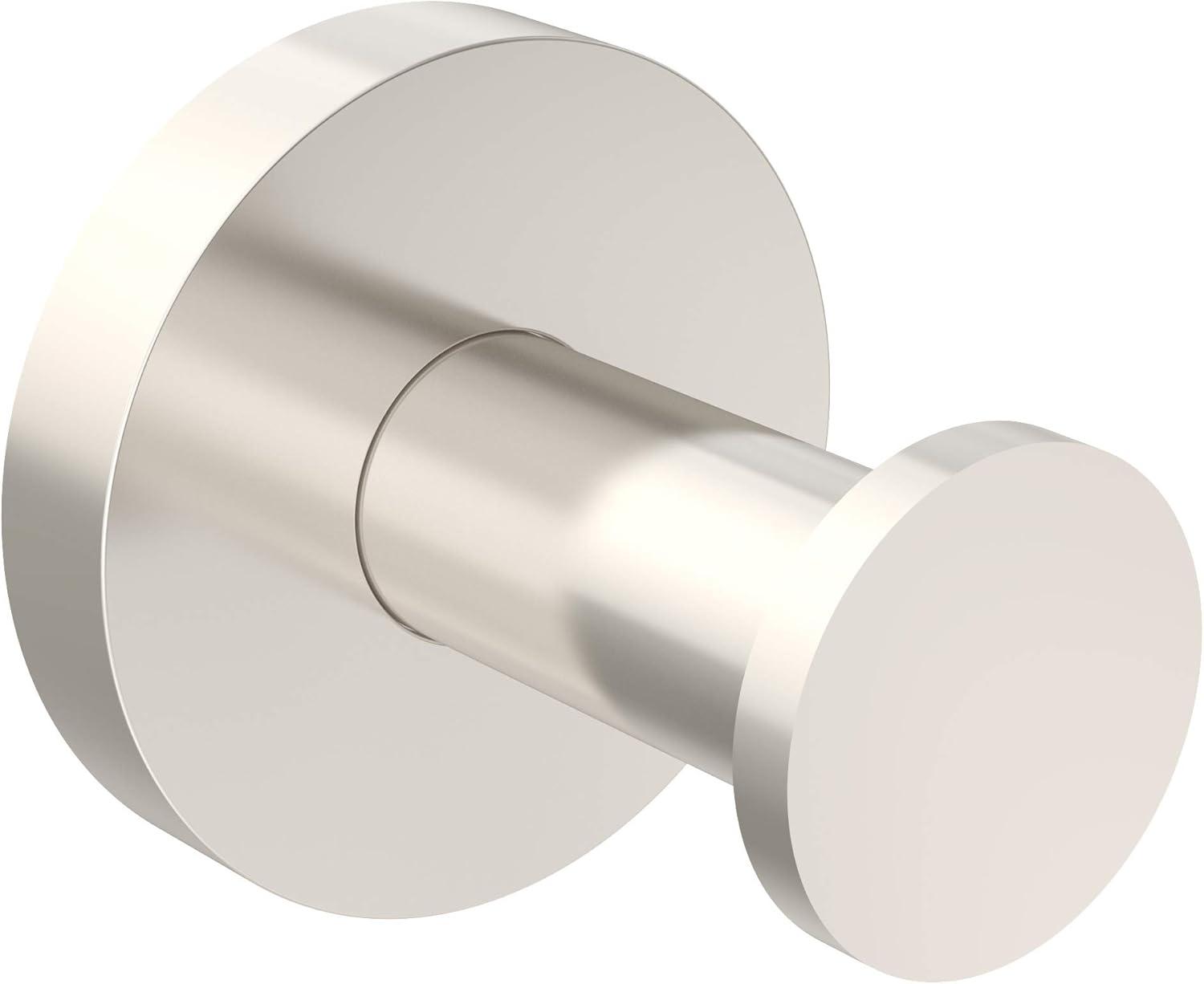 Identity Wall-Mounted Robe Hook with Mounting Hardware in Satin Nickel