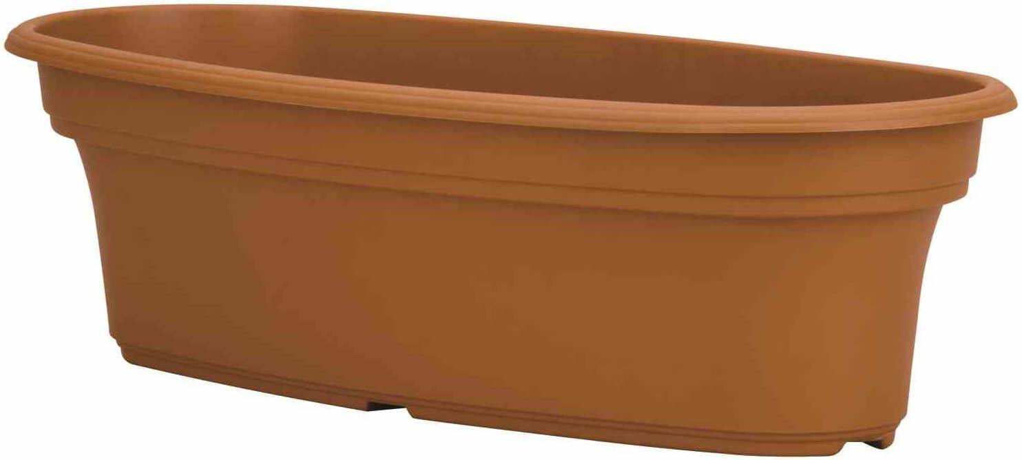 The HC Companies Panterra Oval Plastic Outdoor/Indoor Planter, Clay Colored, 12in