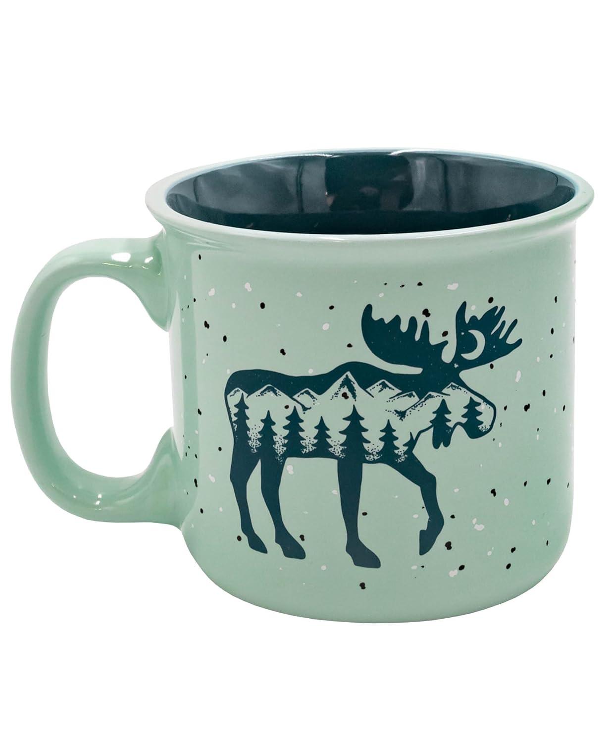 LazyOne Novelty Mugs, Ceramic Gift Mug for Family, Friends, or Coworkers (Mountain Moose)