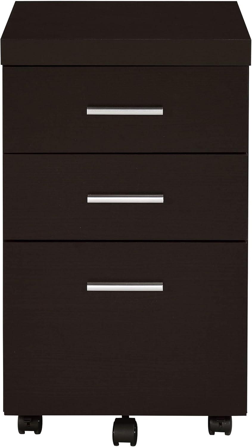 Black 3-Drawer Lockable Mobile Storage Cabinet