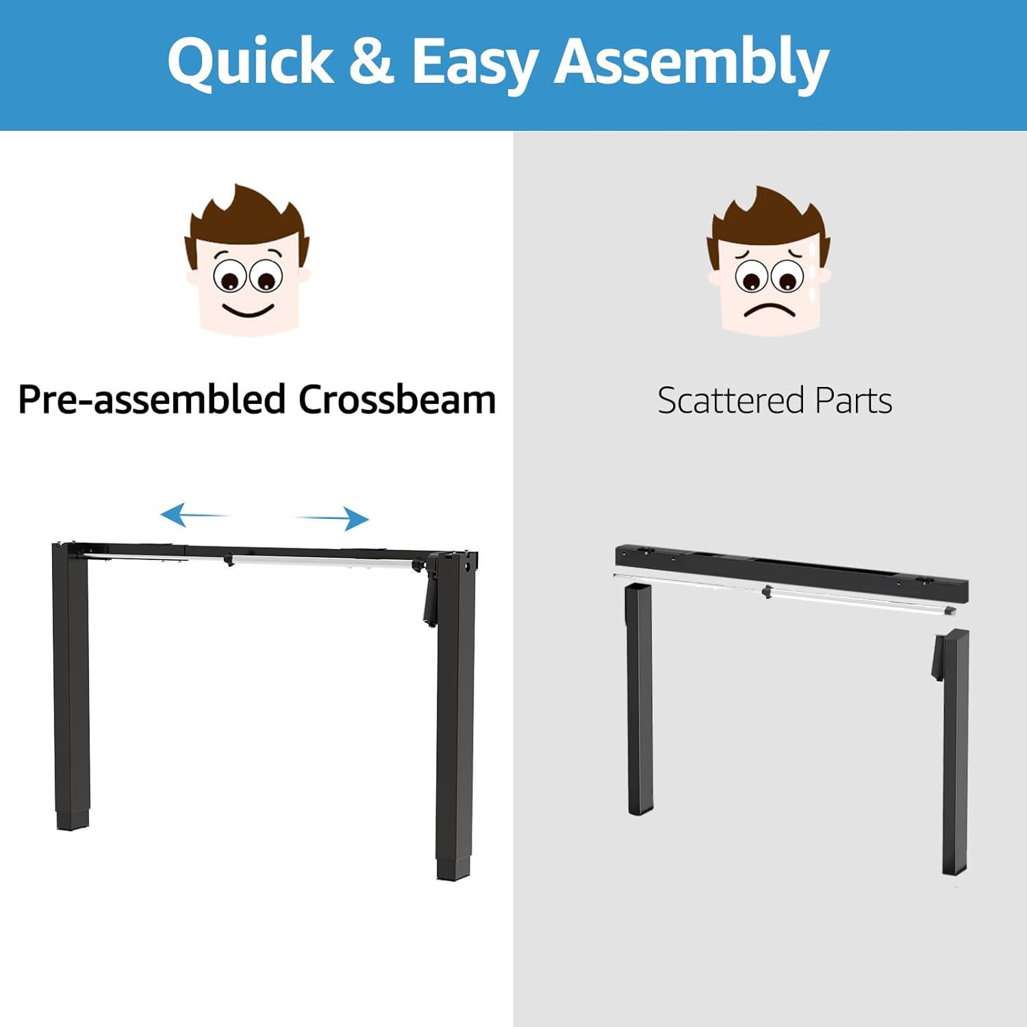 Rustic Brown and Black Adjustable Height Standing Desk with Memory Controller