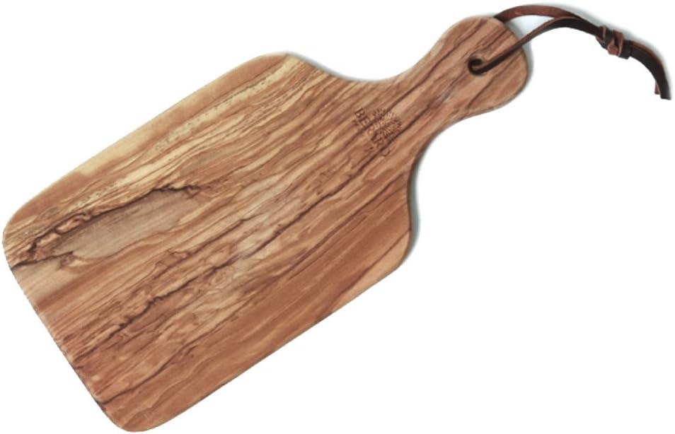 Handcrafted Natural Olive Wood Rectangular Cutting Board with Handle