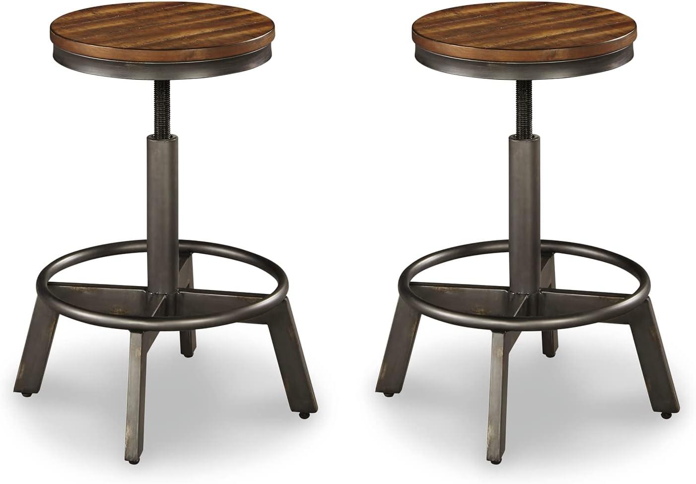 Janilah Adjustable Height Counter Stool with Metal Frame