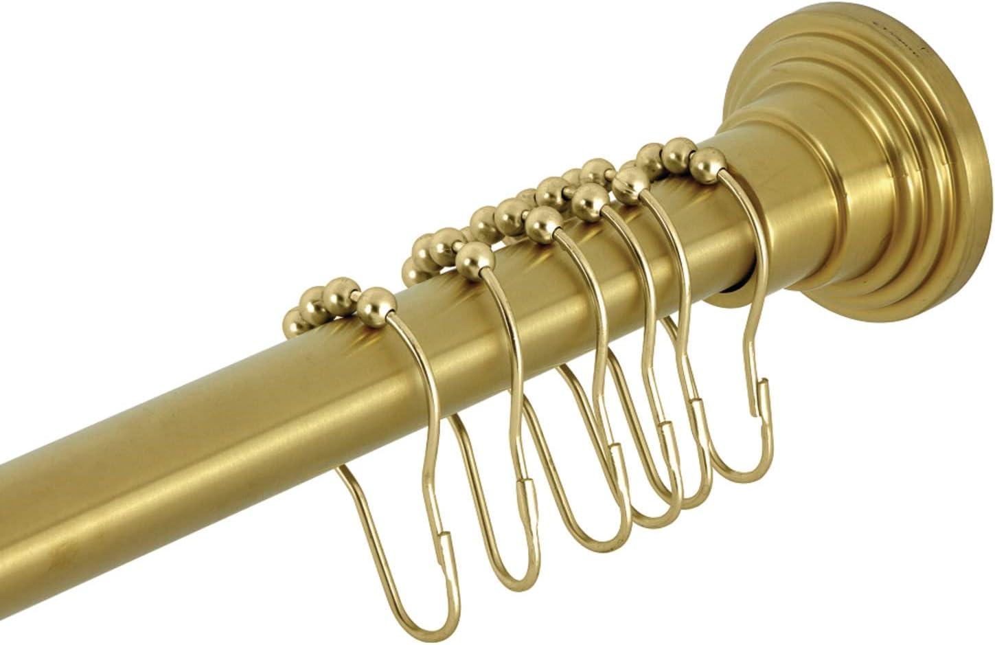 Kingston Brass Scc271 Adjustable Shower Rod And Shower Ring Set - Brass