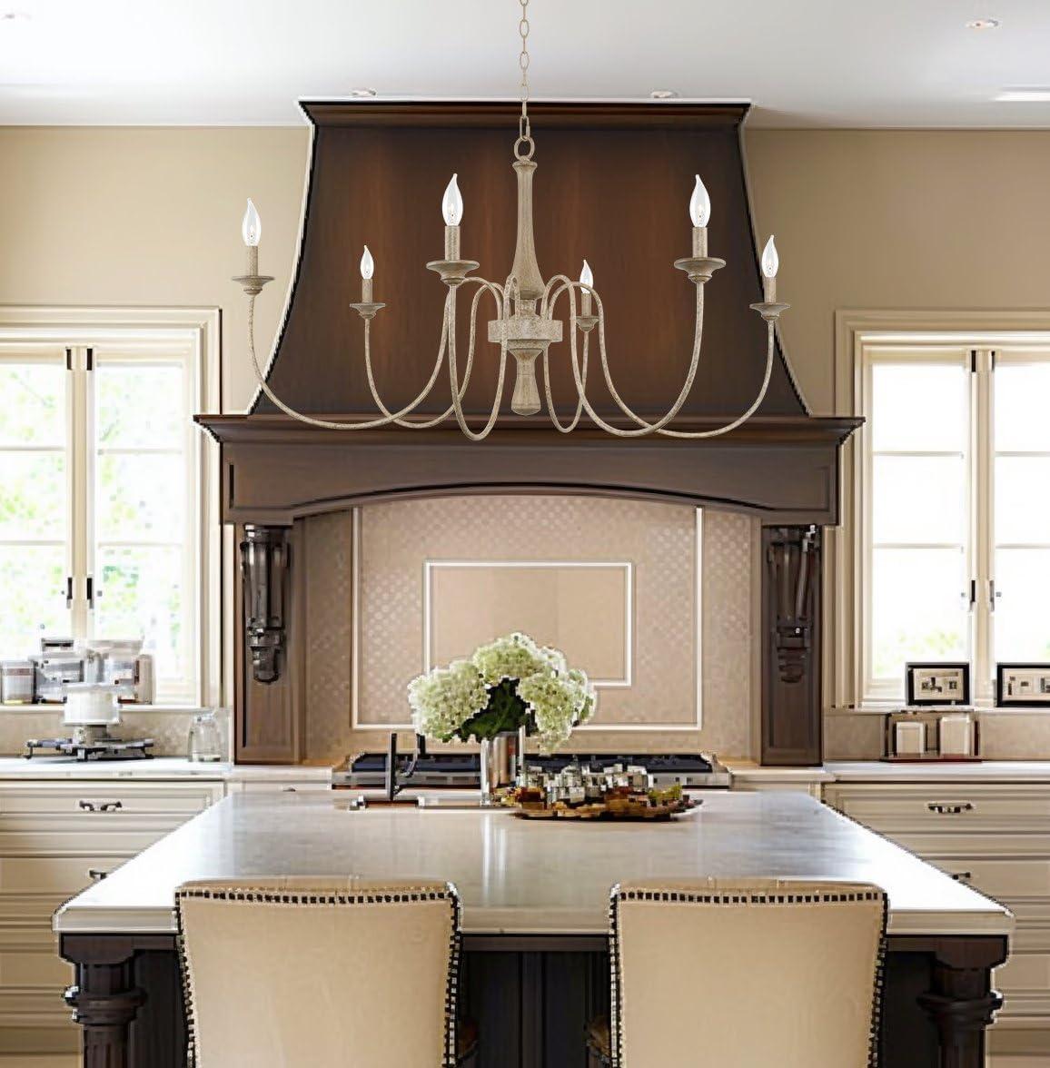 Kira Home Sherbrooke 24" 5-Light French Country Chandelier, Adjustable Height, Smoked Cedar Finish