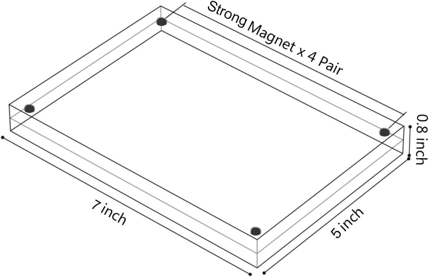 Clear Acrylic Magnetic 5x7 Tabletop Photo Frames Set