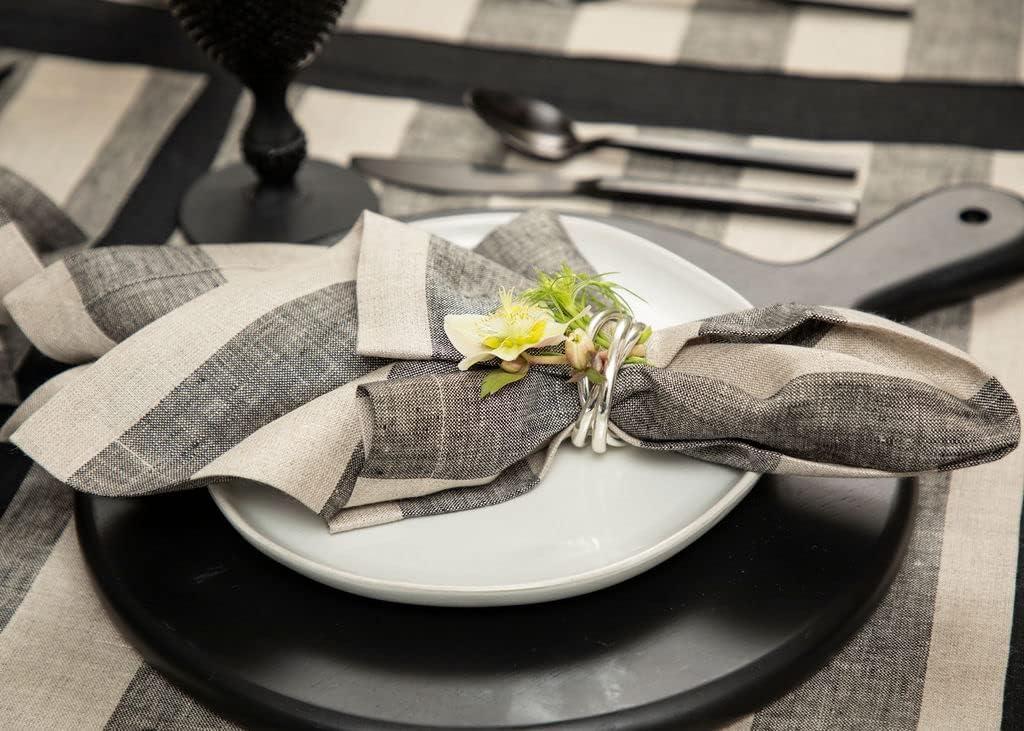 Solino Home Cabana Stripe - 100% Pure Linen Placemats (Set of 4)
