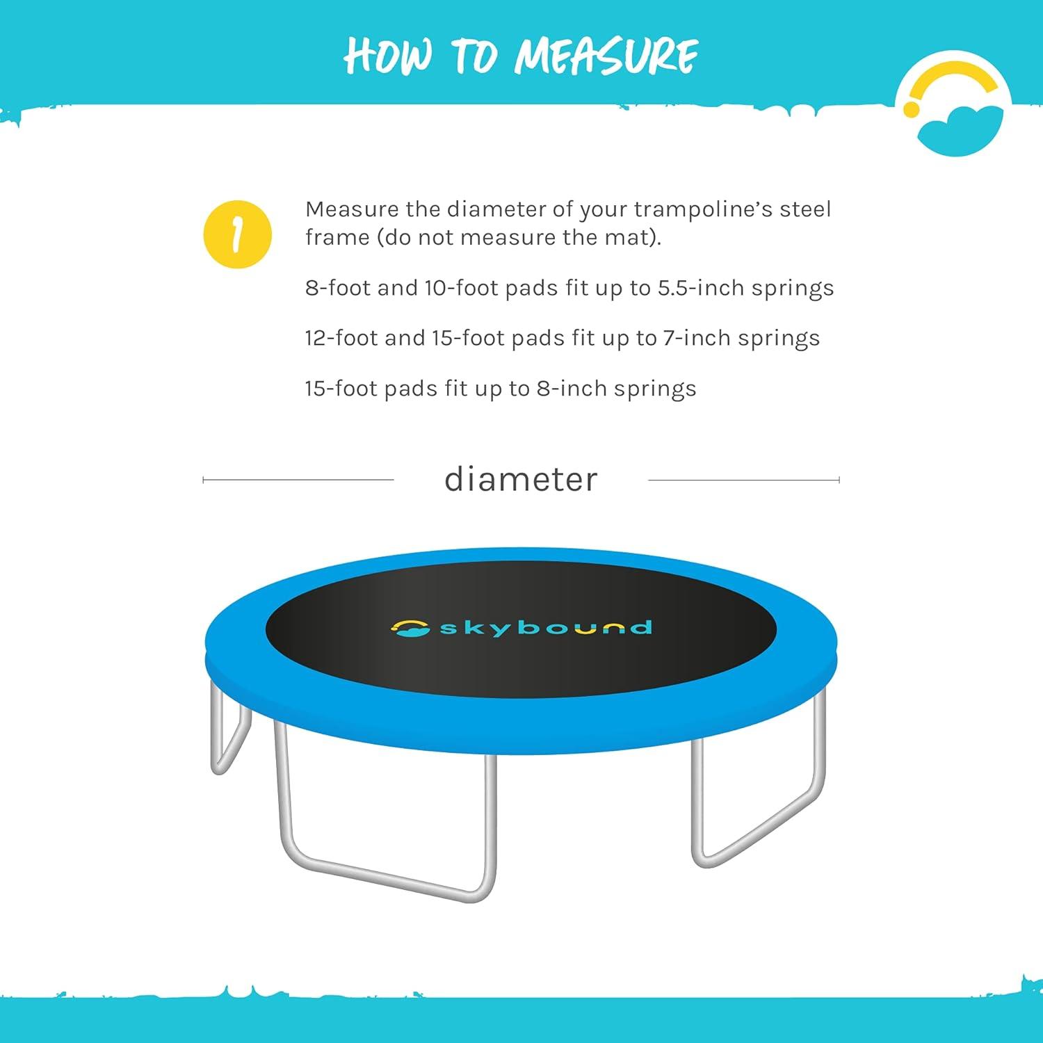 SkyBound Universal Trampoline Safety Pad, Trampoline Spring Cover for 15FT Round Trampoline Frame Fits up to 7" Springs