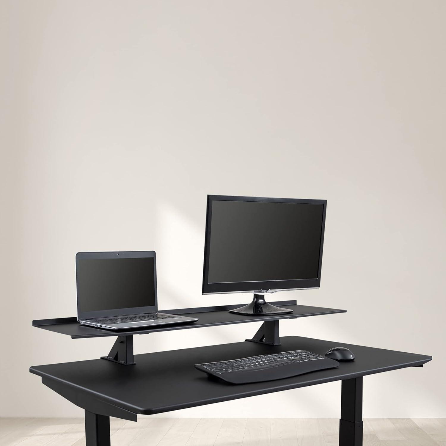 Stand Up Desk Store Clamp-On Adjustable Height Desk Shelf Monitor Stand