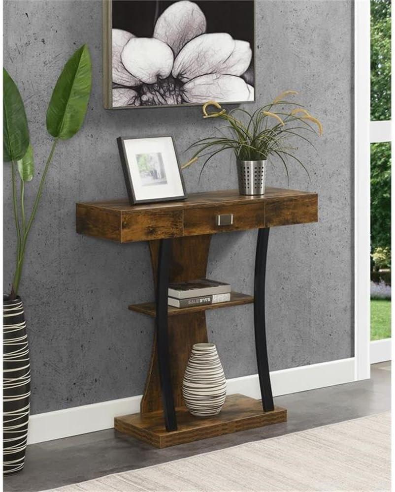 Convenience Concepts Newport 1 Drawer Harri Console Table with Shelves, Multiple Finishes