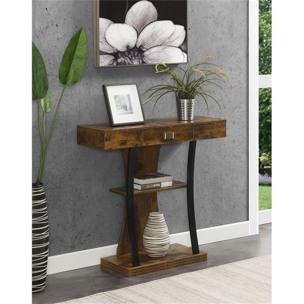 Convenience Concepts Newport 1 Drawer Harri Console Table with Shelves, Multiple Finishes