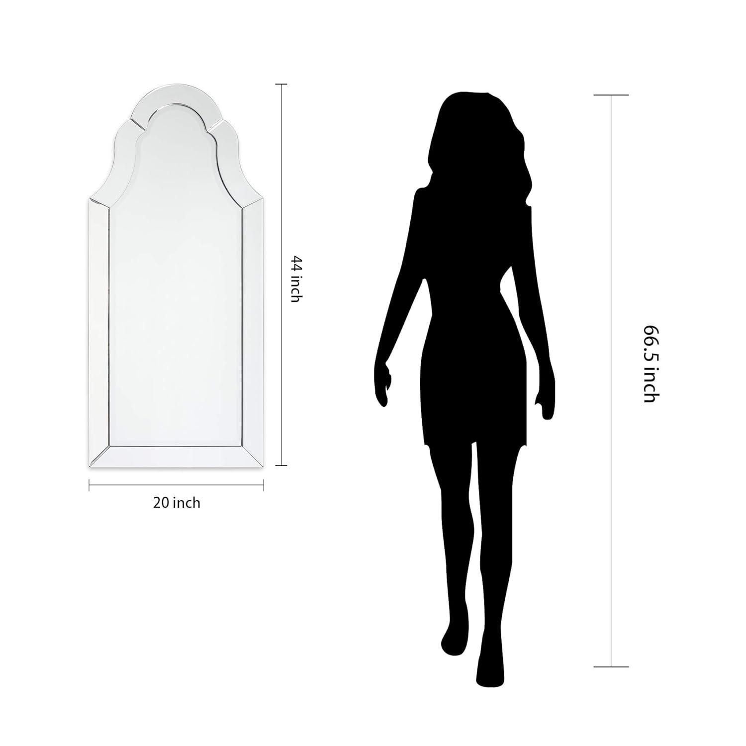 Empire Art Direct Arch Elegant Beveled Wall Mirror I Bathroom, Vanity, Bedroom Mirror - Clear - 20 x 44