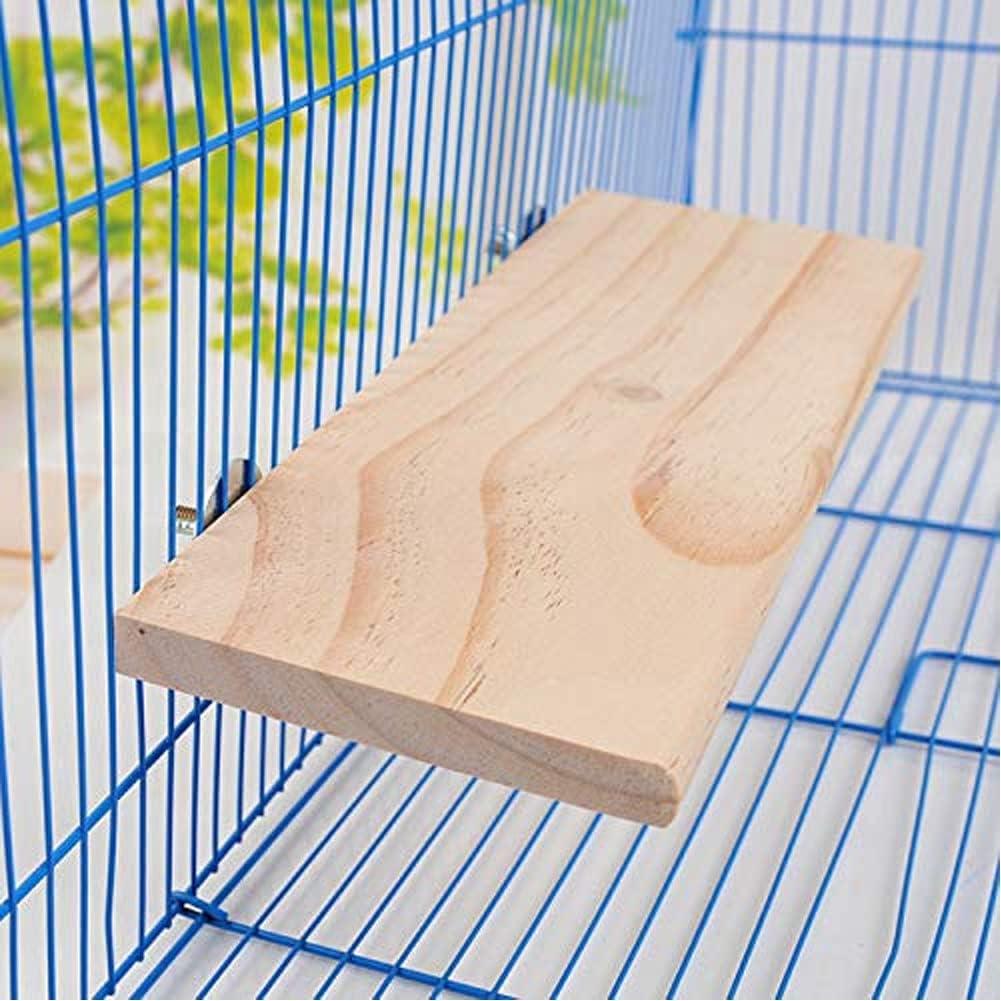 Natural Wood Large Bird Perch Platform for Cages