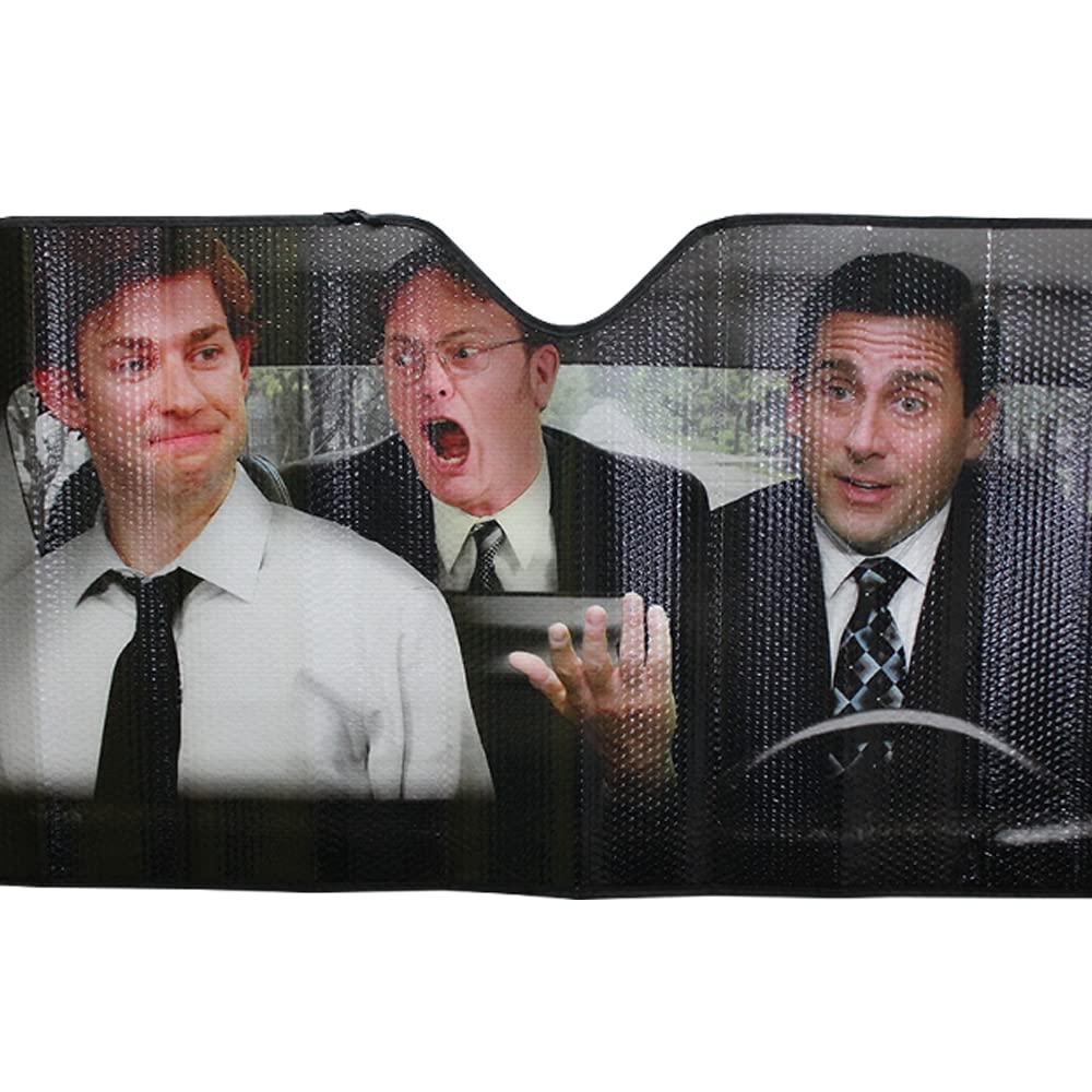 Just Funky The Office Sun Visor for Car Windshield | 57 x 28-Inch Window Shade for Car