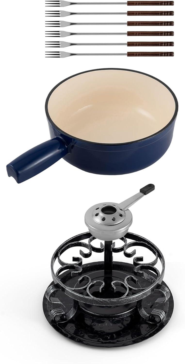 Swissmar Lugano 9 Piece Cast Iron Fondue Set