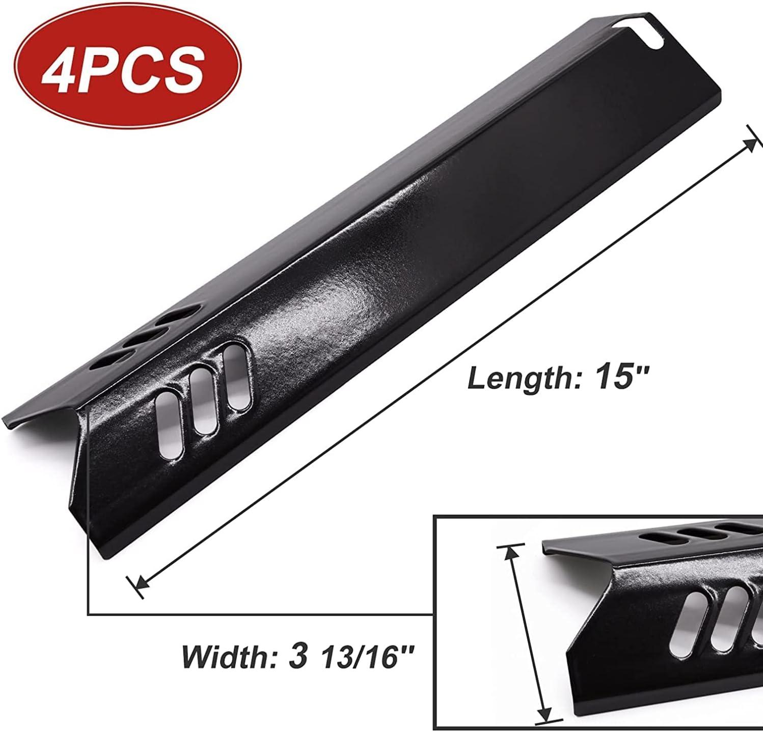 Unicook 15 Inch Grill Heat Plates for Dyna-Glo, Grill Burner Covers, Grill Parts Porcelain Heat Shields for Backyard, 4 Pack