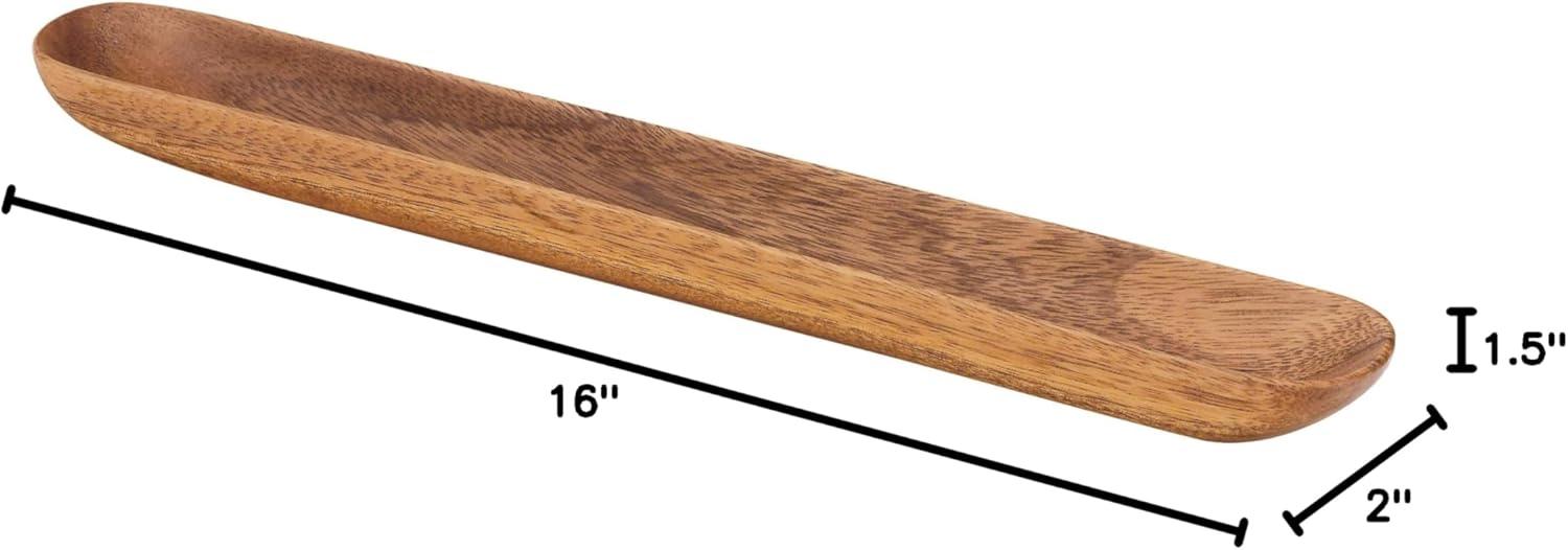 Acacia Wood Long Olive Serving Tray 16"