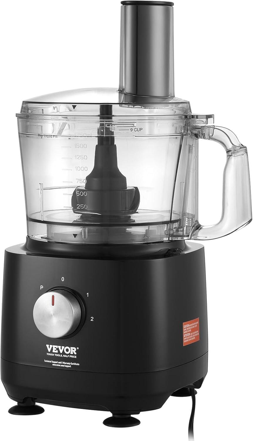 VEVOR 9-Cup Black Food Processor with Variable Speed