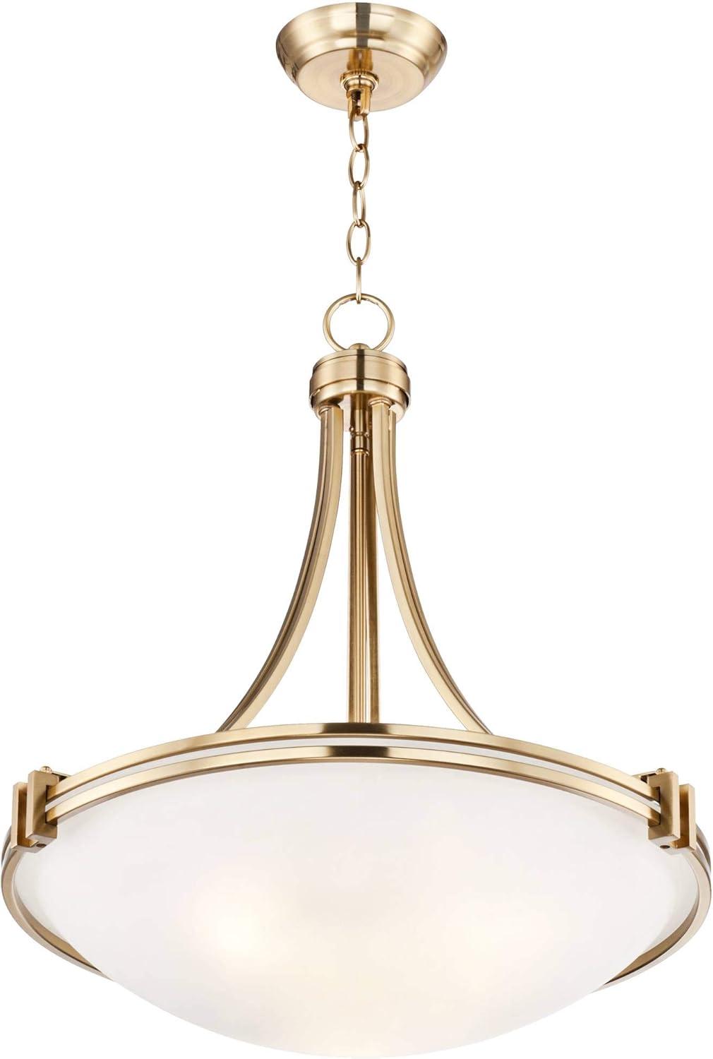 Possini Euro Design Deco Warm Brass Pendant Chandelier 24 1/4" Wide Modern White Marbled Bowl Glass 5-Light Fixture for Dining Room Kitchen Island