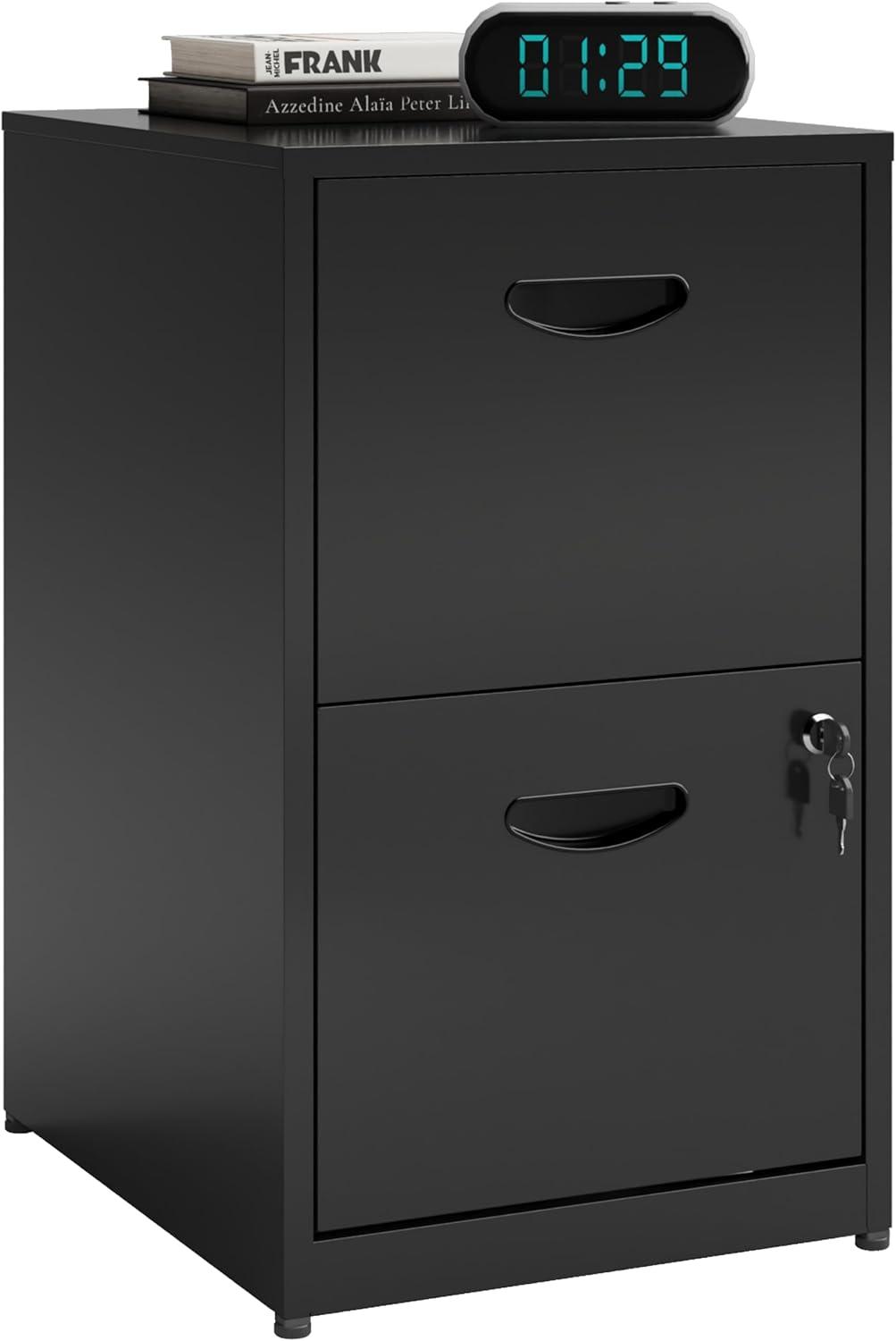 Inbox Zero 2 Drawer File Cabinet With Lock Metal Vertical File Cabinet