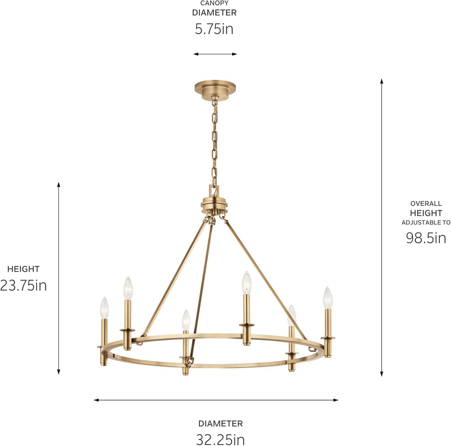 Kichler 52705 Carrick 6 Light 33" Wide Taper Candle Ring Chandelier - Bronze