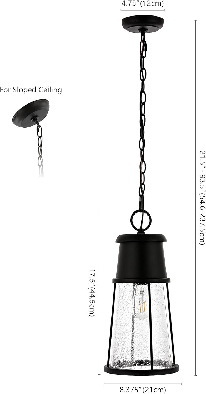 Laela 94" Black Glass LED Indoor/Outdoor Pendant Light