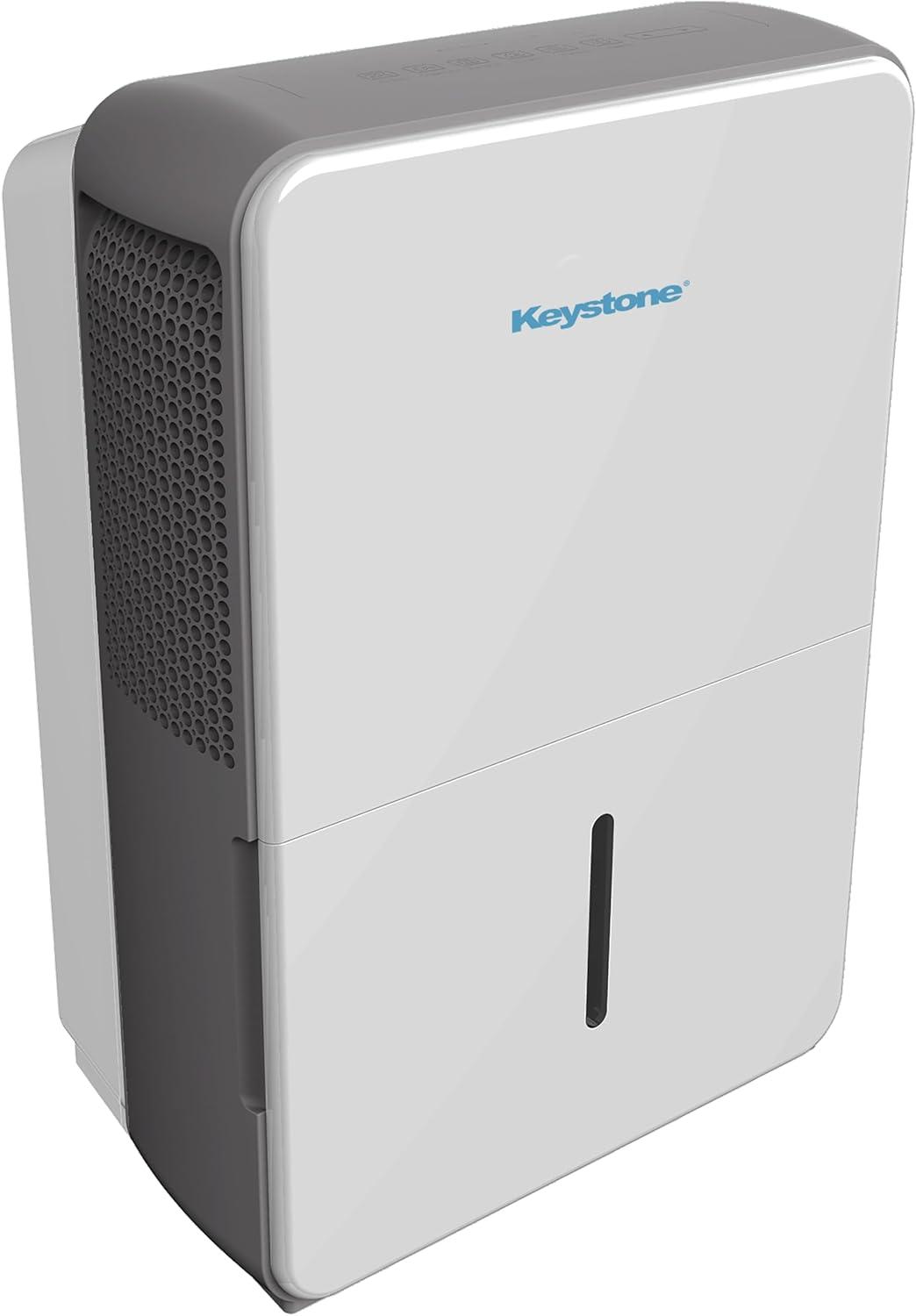 Keystone Energy Star Portable Dehumidifier in White for Rooms up to 1500 Sq. Ft.