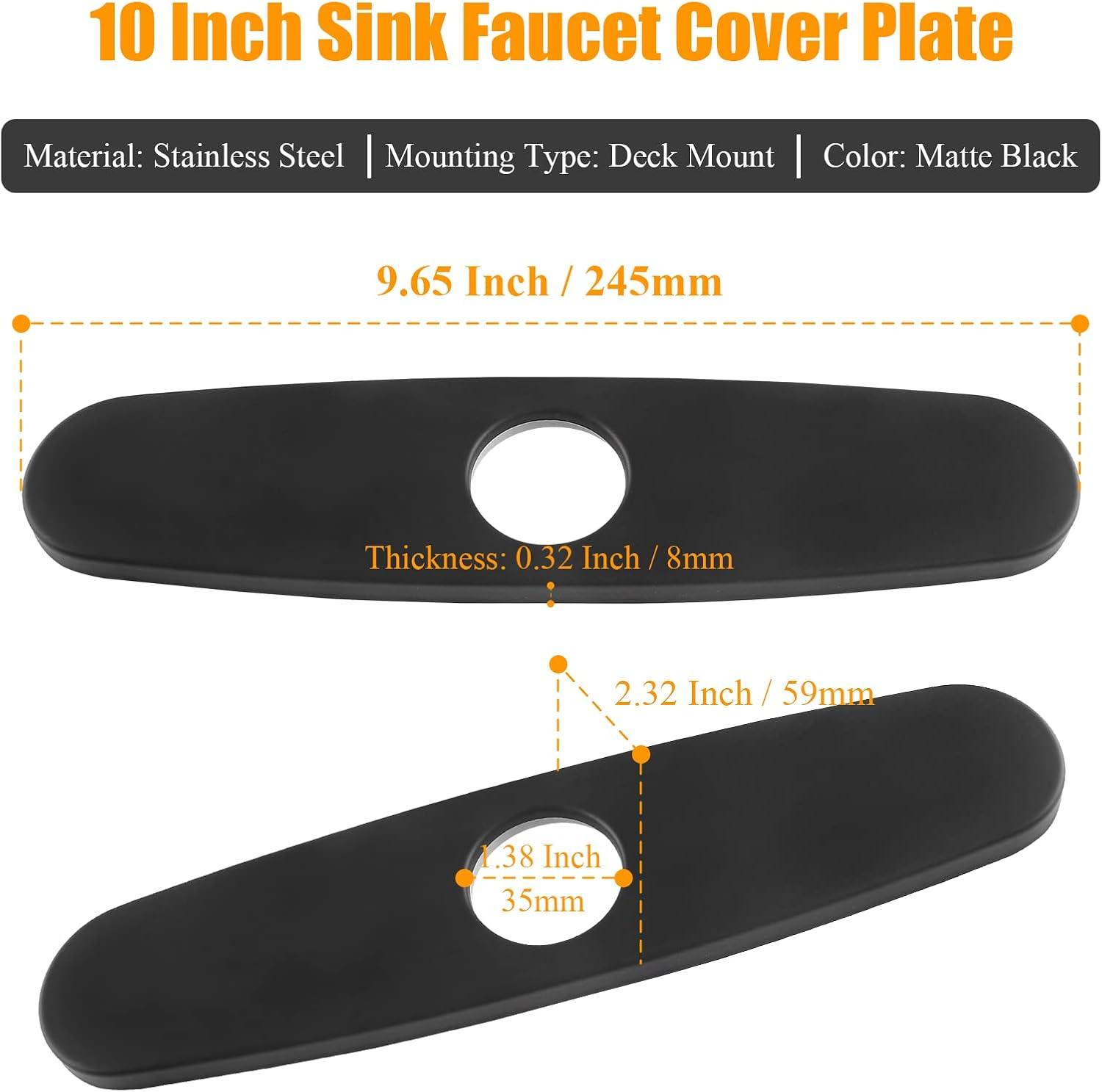 10-Inch Escutcheon Hole Covers In Stainless Steel , Suitable For 1 Or 3-Hole Bathroom Or Kitchen Sink Faucets