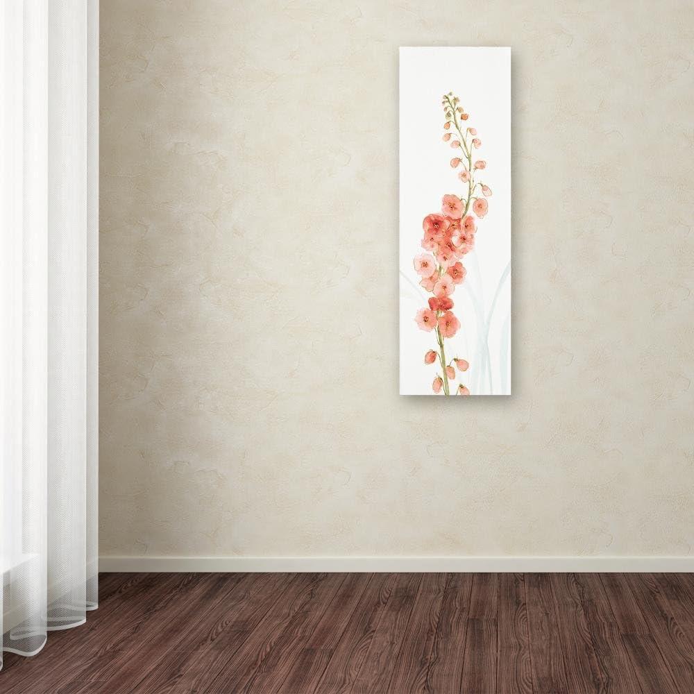 Trademark Fine Art - 10"x32" Lisa Audit 'Rainbow Flowers VII Coral' Canvas Art