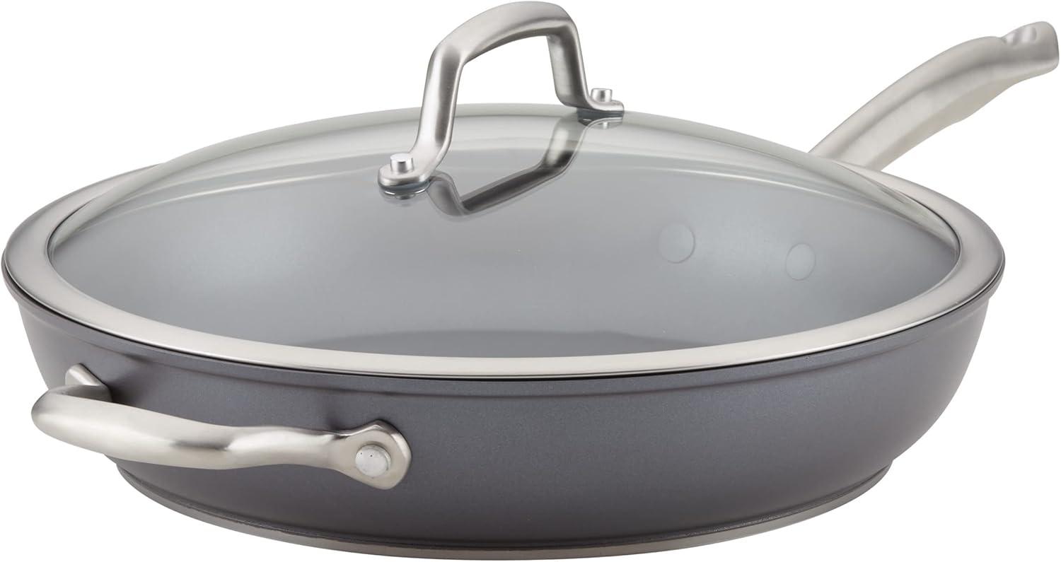Anolon Accolade 12.25" Forged Hard-Anodized Nonstick Frying Pan with Lid