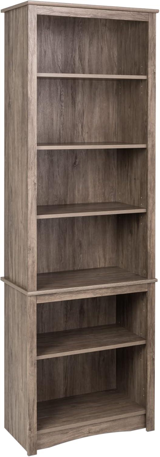 Drifted Gray Composite Transitional Tall 6-Shelf Bookcase