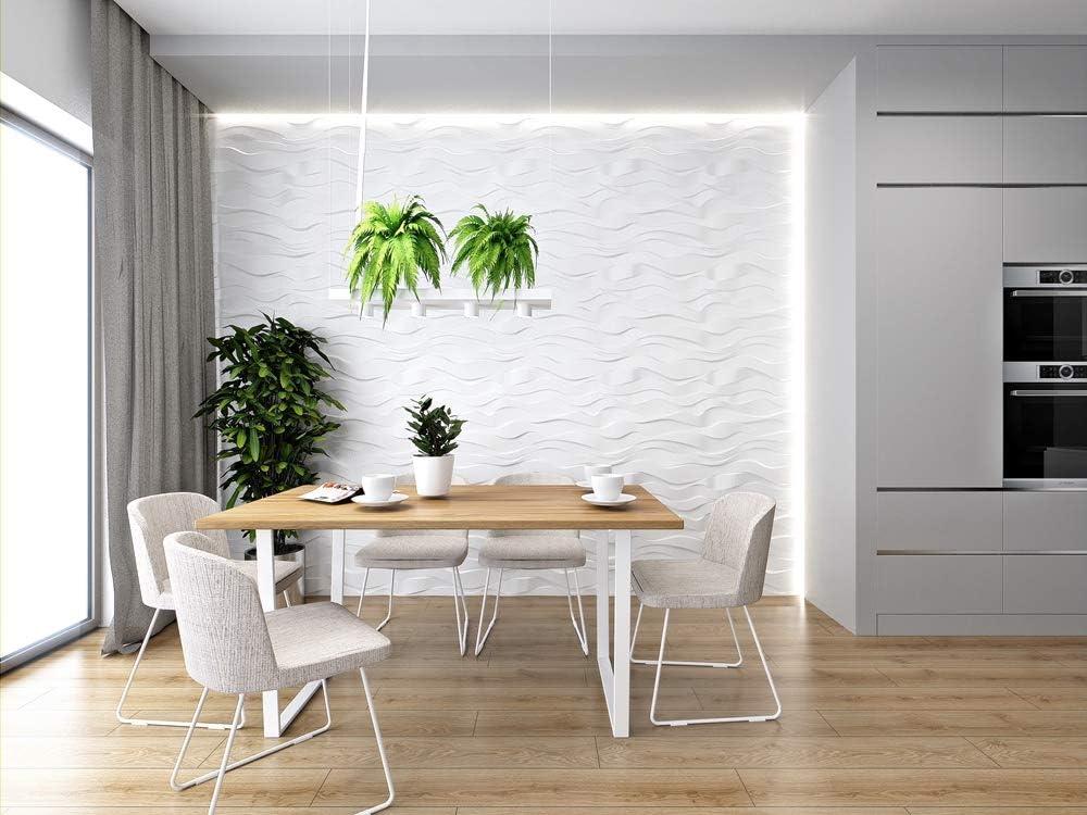 White 3D Textured Geometric Decorative Wall Panels